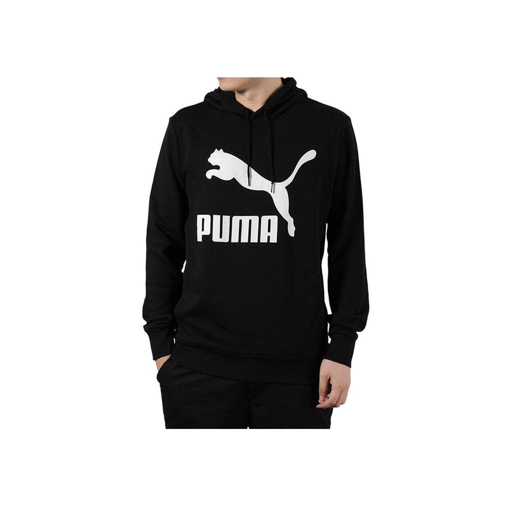 Puma Large Logo Drawstring Hoodie Unisex Hoodies Black 579071-01