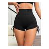 Drawstring Tight Fit Yoga Shorts With Peach Buttocks, Running And Fitness Shorts, Nude Yoga Pants For Women