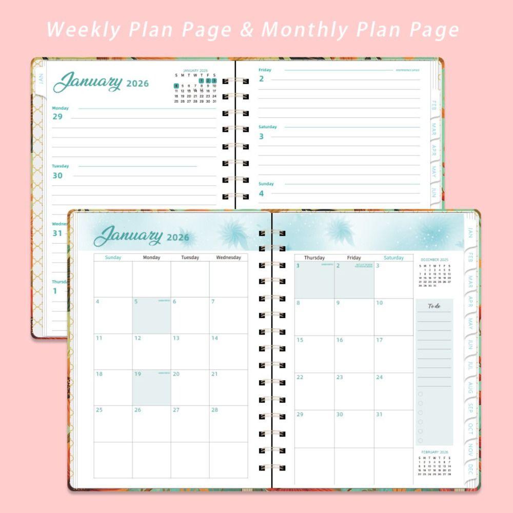 Jan.2026 - Dec.2026 Calendar 2026 Weekly and Monthly Academic Planner High Quality 2026 Planner