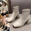 Fashion High Heel Women's Ankle Boots Fashionable Autumn Square Toe Women's Shoes 2024 New Women's Thin Boots