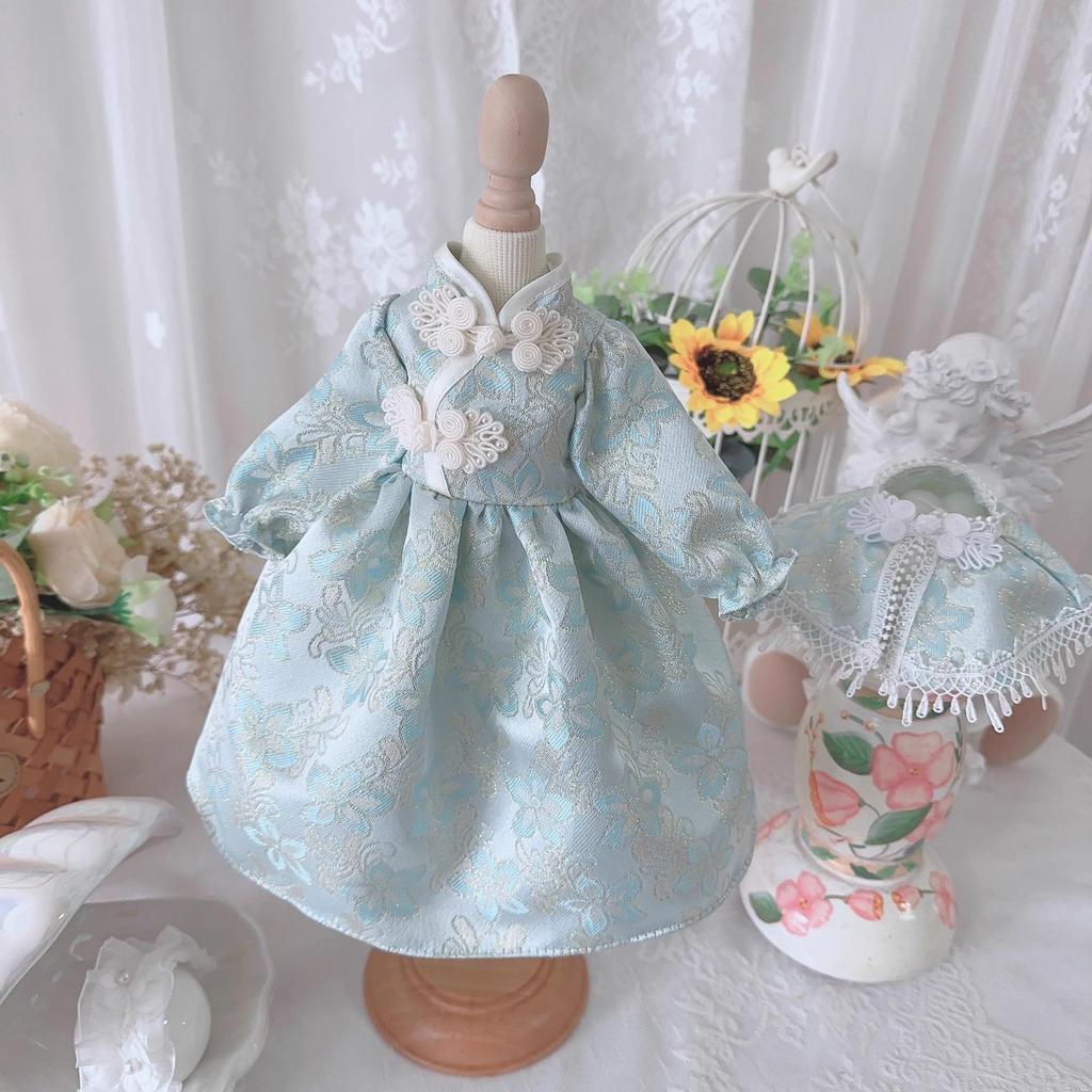 HAMRETHYPPZ BJD Ball Jointed Doll Dress Doll Costume Doll Maid Clothes Ball Jointed Doll Dress Up Doll Dress Princess Light Blue Chinese Style