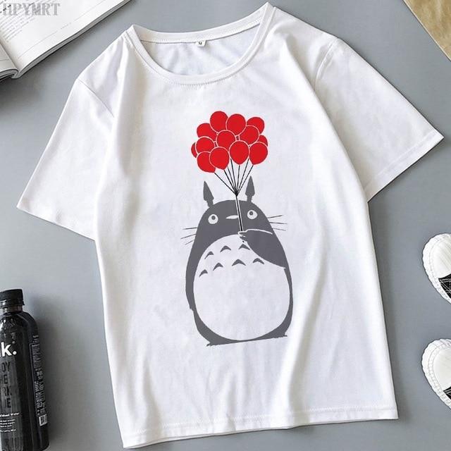 Plus Size Tops Women 'S T -Shirt Fashion Funny Totoro Print T Shirt Summer Harajuku Streetwear O -Neck Short Sleeve Tshirt Clothing