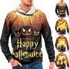 Autumn Men's Large Hooded Halloween Digital Printed Sweater New Large Basic