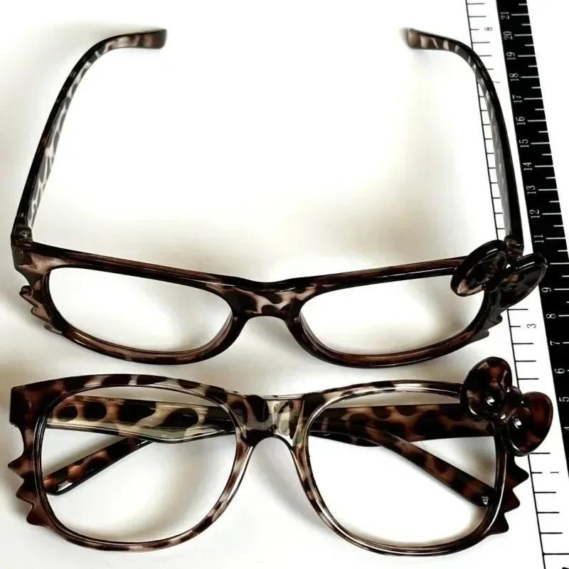 Y2K Leopard Print Eyeglasses Frame Anti Blue Light Eye Glasses Japanese Kawaii Retro Glasses Cartoon Cute Decorative Eyewear