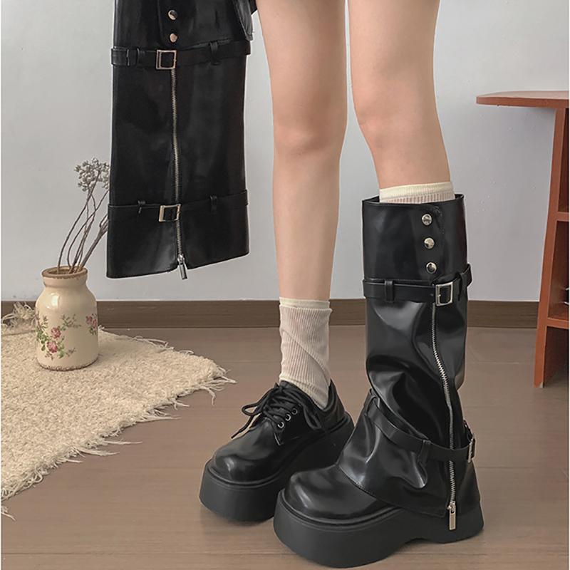 Autumn Winter Chunky Style Women Knee High Boots Fashion Removable Ladies Platform Thick Heel Long Booties