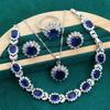 Light Luxury European and N Style Zircon Inlaid Jewelry Earrings Ring Necklace Jewelry Set