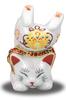 Stylish Kutani Ware Lucky Charm Ornament Featuring a Standing Cat and Lucky Perfect for Celebrating Store and 77th Feng Shui and Interior Bell.