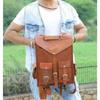 New Brown Goat Leather Bag Backpack Laptop Rucksack Vintage Men Genuine S Travel