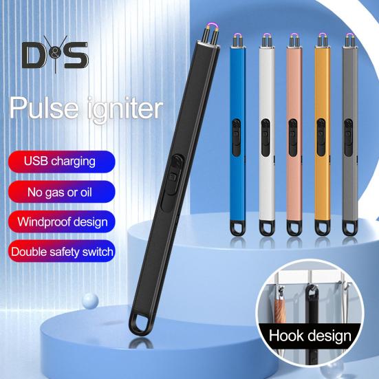 1 комплект, электрический воспламенитель с длинной ручкой, портативный ветрозащитный воспламенитель с зарядкой через USB для кемпинга, пикника, домашнего использования