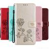 Rose Leather Wallet Flip Case For Samsung Galaxy A15 A25 A35 A55 5G A06 S24 S25 A26 A36 A32 A52 A56 A05S A14 A24 A34 A54 S23 A16 A13 M35 Cover Funda
