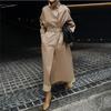 Autumn Fashion Sashes Trench For Women Korean Solid Color Turn-down Collar Loose Pockets Female Coats