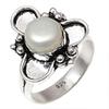 Real Pearl Gemstone Handmade Silver Jewelry  "7"