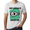 Men’s Vintage Tee Shirt Graphic T Shirt Influence Monster Vintage White