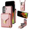 Suitable for Samsung A54 Zipper Crossbody Cable Mobile Case Wallet Bracket Multi Card Full Covered Case A14 A53