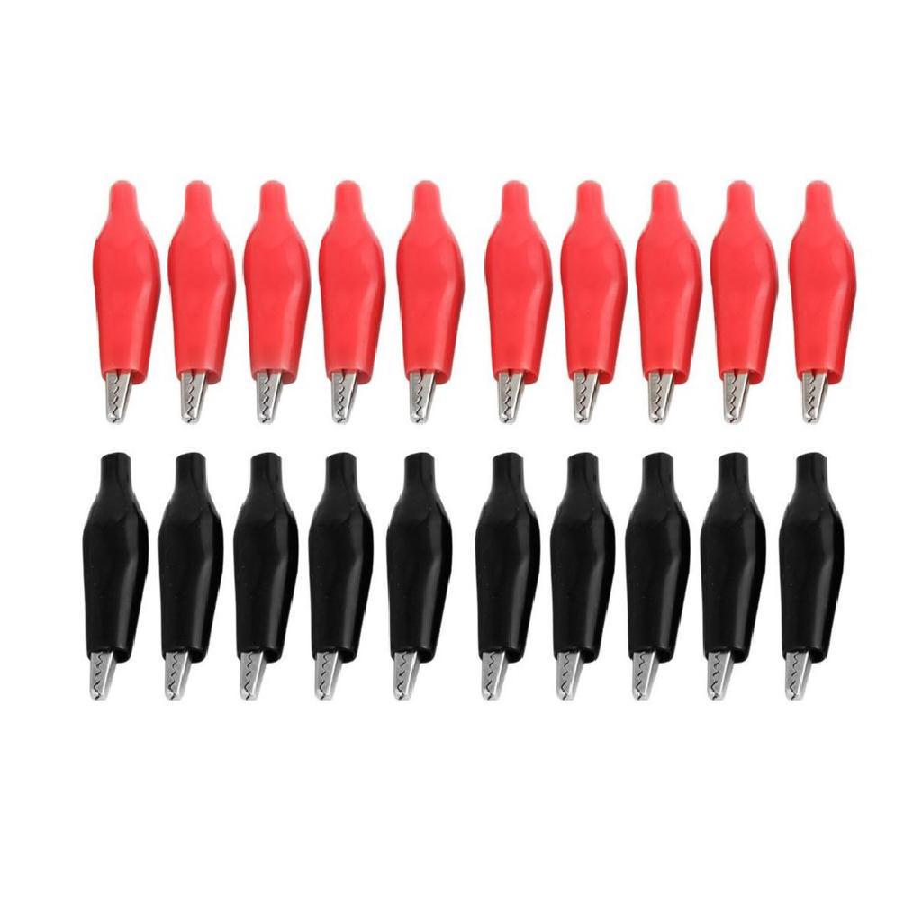 20 Pcs Alligator Clip 44mm Clamp Test Test Probe Black +red Large Size Honesty