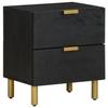 VidaXL Bedside Table Black 40x33x46 Cm Solid Mango Wood, Bedside Cabinet, Bed Cabinet, Side Table for 4017646