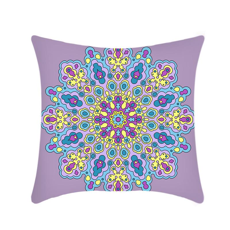 Creative Bohemian Style Mandala Sofa Pillow Cover Tatami Bay Window Pillow Cover Short Plush Printed Cushion