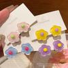 Dopamine Girlish Heart Colorful Flower Ear Clips - Versatile, No Piercing Needed, Cute Earrings for a Niche Temperament