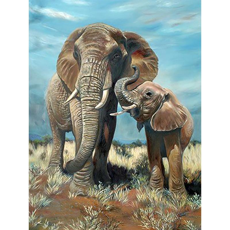 DIY Elephant 5D Diamond Painting Full Round Drill Animal Diamond Embroidery Cross Stitch Mosaic Kits Wall Art Gift Home Decor