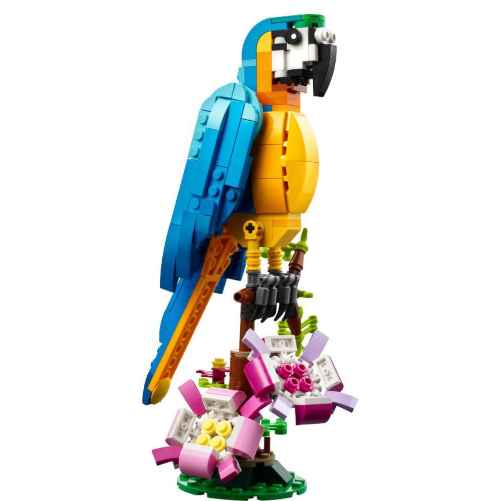 Simulation Animal Building Block Model, 3 In 1 Exotic Parrot Building Toy Set, Can Be Transformed Into 3 Different Animal Figure