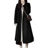 Women Autumn Winter Long Woolen Coat Lapel Long Sleeve Double-breasted Pockets Outwear Solid Color Warm Lady Overcoat