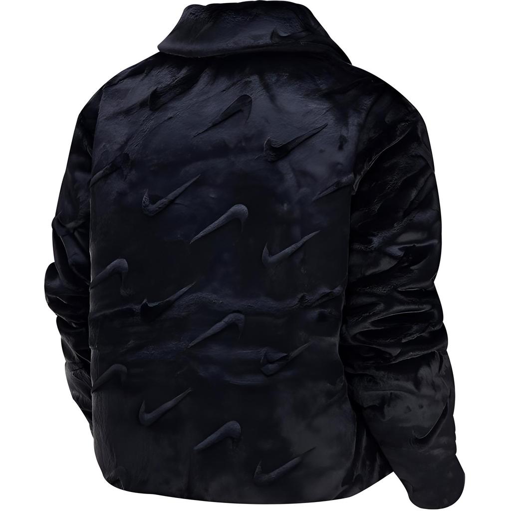 Nike FW24 Solid Color Loose Fit Zip-Up Long Sleeve Jacket Women Jackets Black FV8020-010