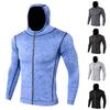 Men's Fitness Running Quick Drying Coat Training Clothes Outdoor Mountaineering Sport Cap Coat Zipper Training Long Sleeve