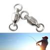 To 10# Stainless Steel Solid Ring Heavy Duty Ball Bearing Barrel Fishing Rolling Swivel Connector