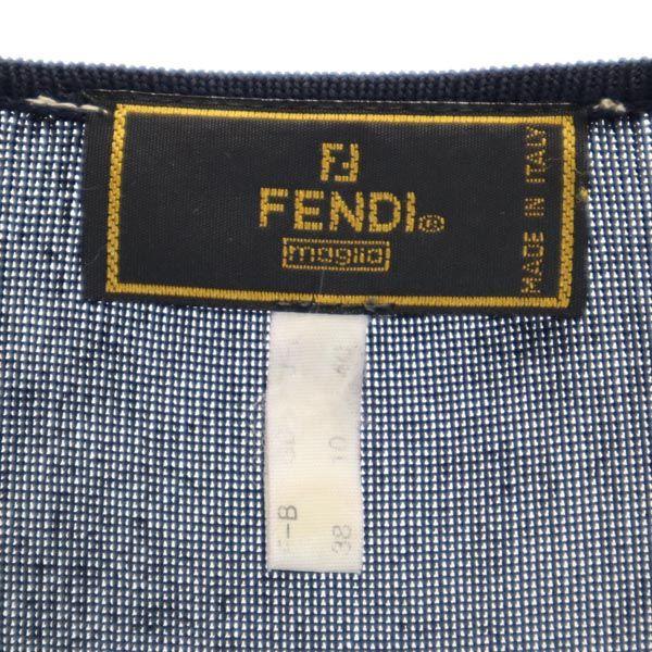 Fendi Long Sleeve Made In Italy Cardigan 36 Navy Women Used