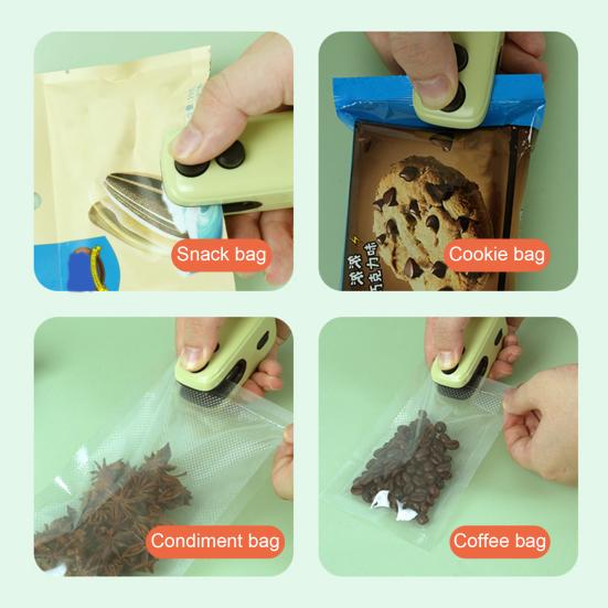 Mini Bag Sealer And Cutter USB Rechargeable Heat Seal Tool for Snacks Vegetables