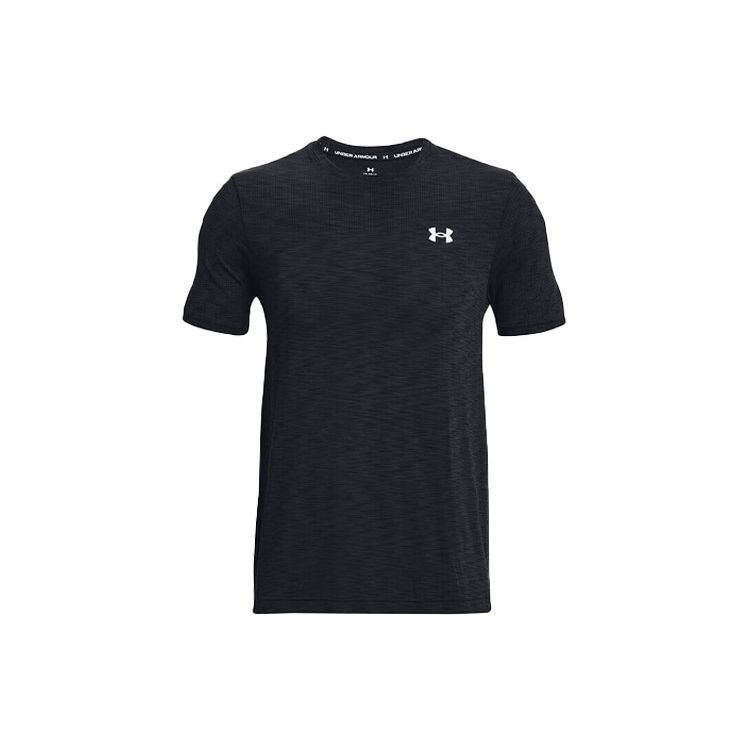 Under Armour Футболка с коротким рукавом для фитнес-тренировок с твердым логотипом, мужская, черная 1359870-001