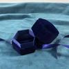 Three-dimensional Hexagonal Jewelry Box Velvet Ring Display Case Flocking Ring Box  Party