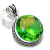 Peridot Ethnic 925 Sterling Silver Jewelry Pendant 1.85" c8H59