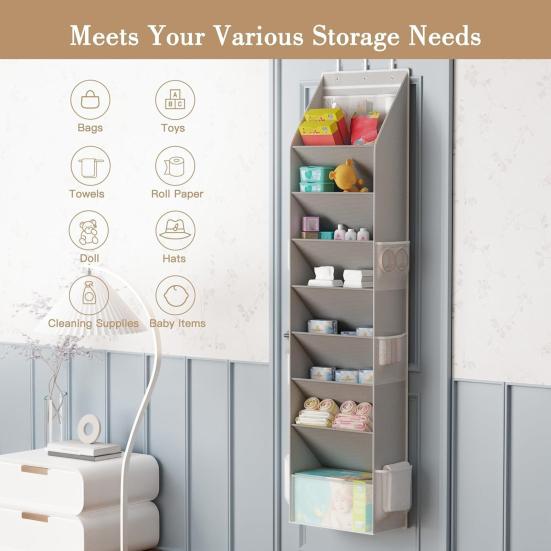 Shoe Organizer 8 Tier Over The Door Shoe Organizer Hanging Closet Shoe Storage with Large Deep Pockets Fits 16-24 Pairs of Sneakers Sandals Boots