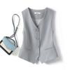 Short Blazer Vest Women Single Breasted Office Vest Coat Thin Short Vest Female Outerwear Spring Summer