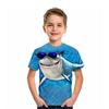 Summer New Kids Short Sleeve Tshirt Deep Sea Giant Shark Print Children Top Boys Girls TShirts Cartoon Casual  Shirt for Child