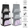 Double Side Transparent 6 Pocket Organizer Backpack Handbag Storage Bags Shoe Storage Bag Home Supplies Closet Rack Hangers