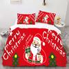 Christmas - Santa - Style Digital Printed Duvet Kit - Polyester - Bedroom Decor -1 Bed Cover +2 Pillowcases (no Pillow Core)