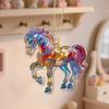 2D Acrylic Horse Pendant Flat Cartoon Horse Pendant Keychain Charm Colorful Horse Ornament for Backpack Christmas Tree Decoration