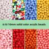 Acrylic Round Beads - Solid Candy Colors for DIY Jewelry Making and Crafts