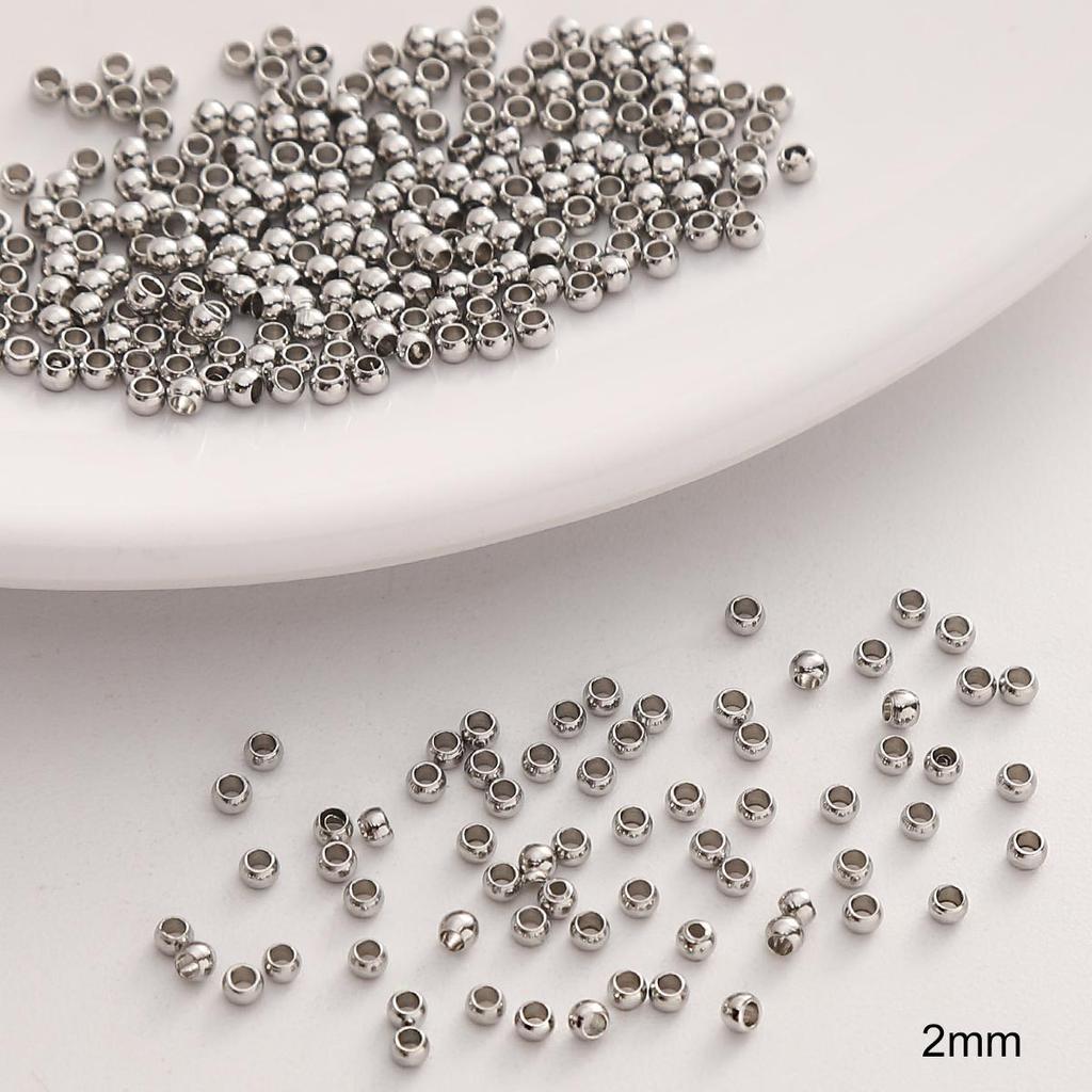 10-50pcs/bag Stainless Steel Beads DIY Bracelet Necklace Earrings Jewelry Accessories