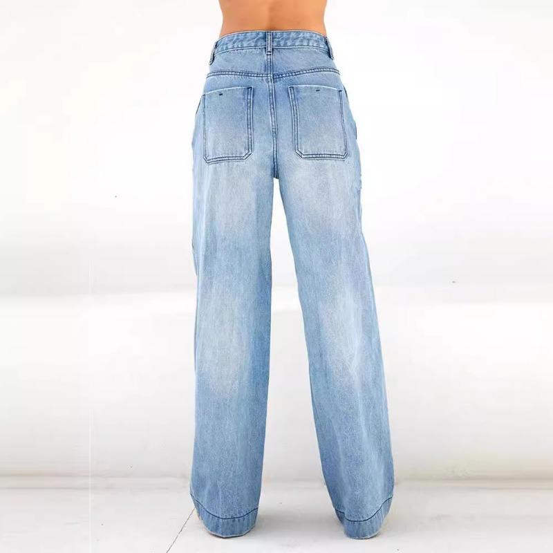 Women's New Casual Loose Wide-legged Jeans Trousers