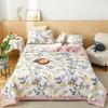 Flowers Style Summer Quilted Quilt 100% Cotton Fluffy Air Condition Thin Quilt Soft Comfortable Thin Blanket Machine Washable