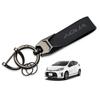 MiJuduo Compatible with Toyota Aqua 10 Series 11 Series Genuine Leather Car Key Holder Key Ring Key Chain Car Logo Embossed Carabiner Strap Feels Good