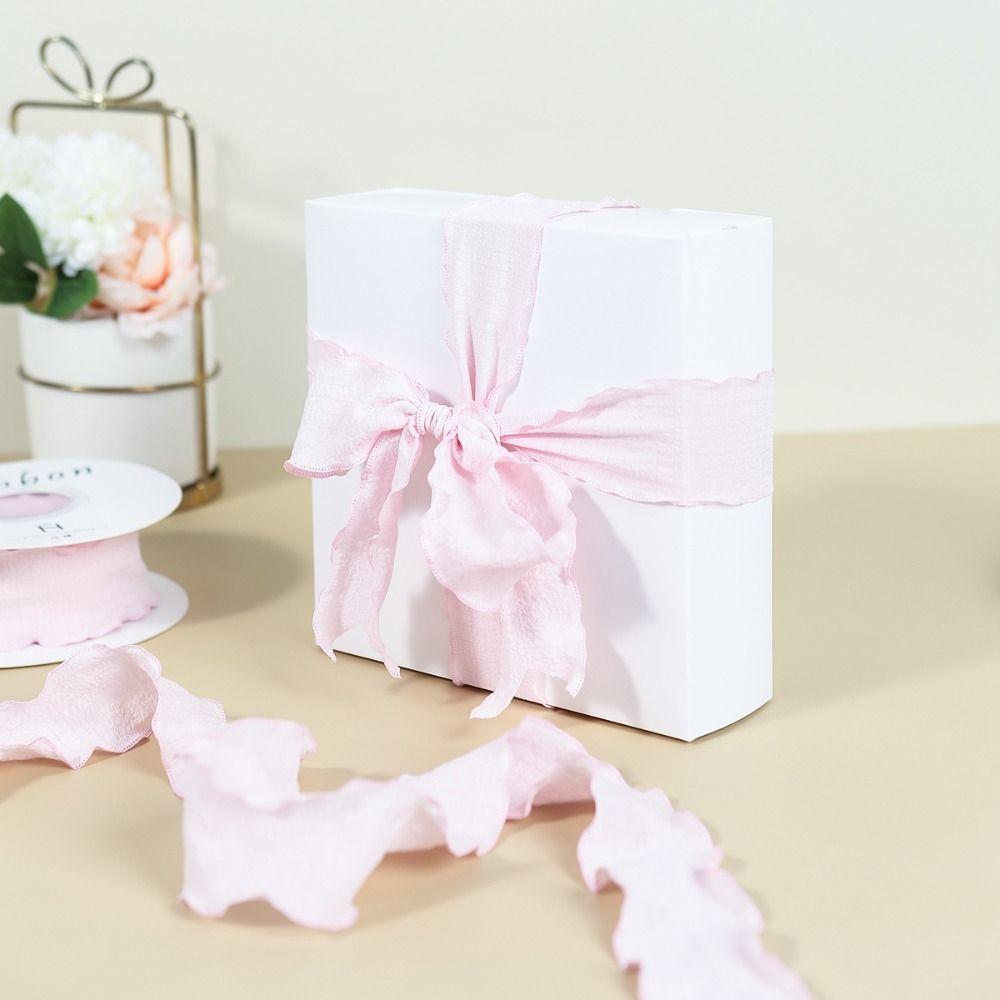 Craft Supplies Floral Florist Wrapping Yarn Band Linseed Wrinkled Cotton Ribbon Flower Packaging