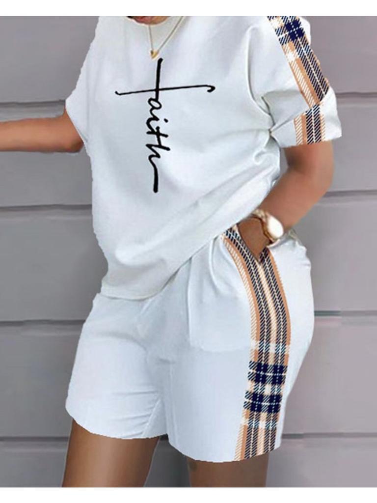 Summer Popular 3d Printed T-shirt+Shorts 2 Piece Sets Fashion Casual Womens Short Suit Soft Jogging Tracksuit Trend Outfits Clothing