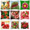 Flowers And Plants Pillow Embroidery Latch Hook Kit Carpet Plant Latch Hook Rug Button Pad Smyrna Package Cross Knooppakket Kits