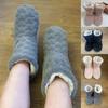 Winter Couple Warm Slippers Non-slip Thicken Plus Velvet Indoor Socks Soft Floor Shoes