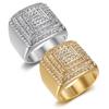 Ring New Hip-hop Ring Gold-plated Four-layer Full Diamond Luxury Men's Ring