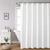 Fabric Shower Curtain - Long Weft Woven Heavy Fabric Shower Curtain Bathroom, Shower Curtain Set, White